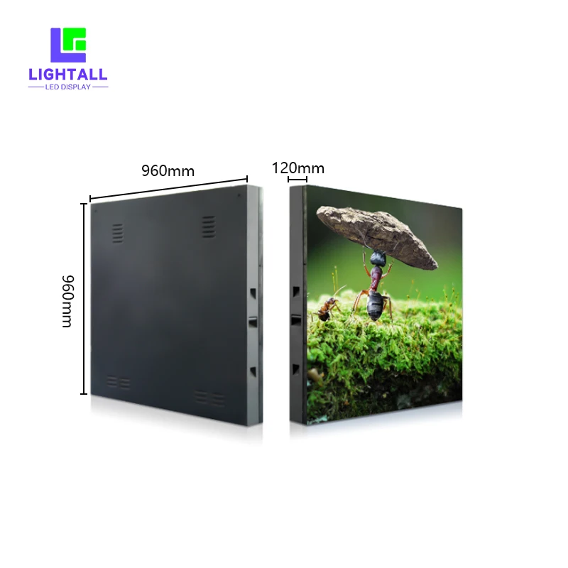P2.976 High-definition full-color outdoor waterproof IP65 1000*1000mm iron cabinet LED display screen/LED wall