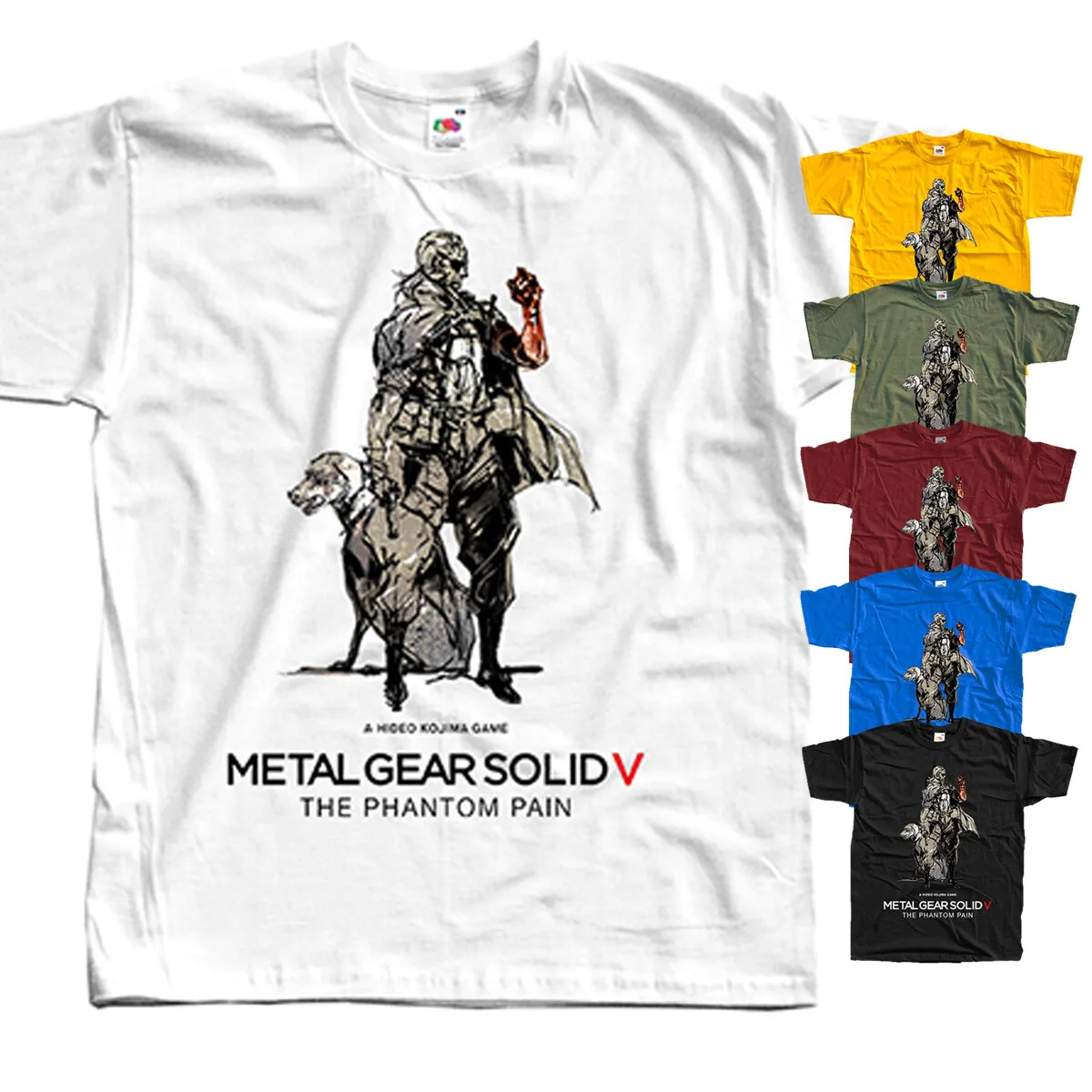 Metal Gear Solid V4, JEU INFORMATIQUE, T-shirt (BLANC, JAUNE, BLEU) Toutes tailles S5XL.