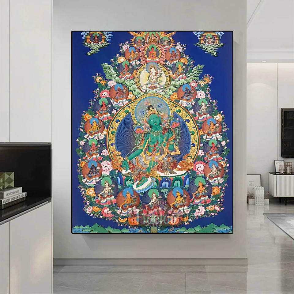 5D Full Square Round Rhinestone Mosaic Religious Cross Stitch Thangka Diy Handicraft Hobby Frameless Home Decoration Crafts