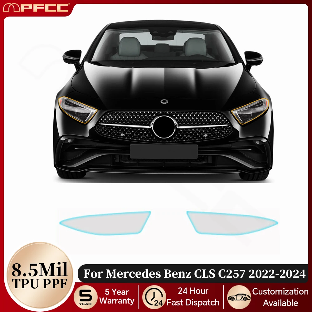 

For Mercedes Benz CLS C257 2022-2024 Headlight Rearview TPU Paint Protection Film Pre-cut PPF Clear Bra Anti-Scratch Resistant