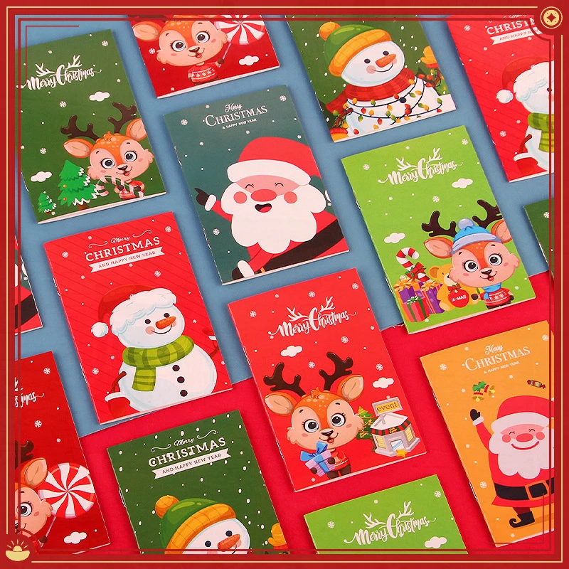 

Переносной карманный новогодний блокнот с мультяшным рисунком, 20 шт.