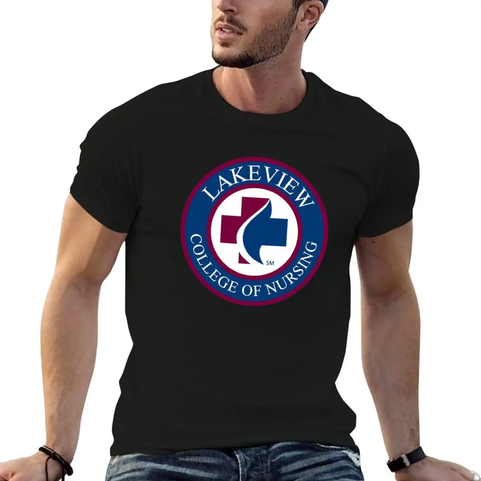 Футболка Lakeview College of Nursing College, дышащая спортивная футболка для мужчин