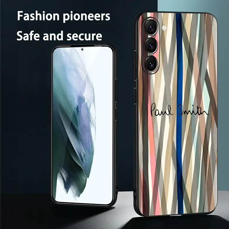 Fashion cool P-Paul Smith Phone Case For Samsung Galaxy S26 S25 S24 S23 S22 S21 Plus Ultra Note20 Soft Black