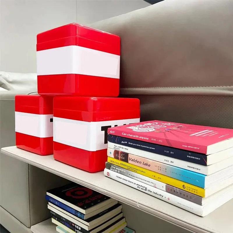 Christmas Gift Box Magnetic Building Block Storage Box Snack Toy Block Storage Bucket Desktop Ornament DIY Assembly Toys For Kid