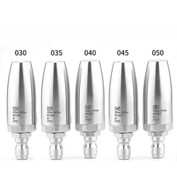 Car Wash Accessories High Pressure Water Gun Nozzle Stainless Steel Lotus Nozzle 360° Rotating Rust Removing Quick Connector