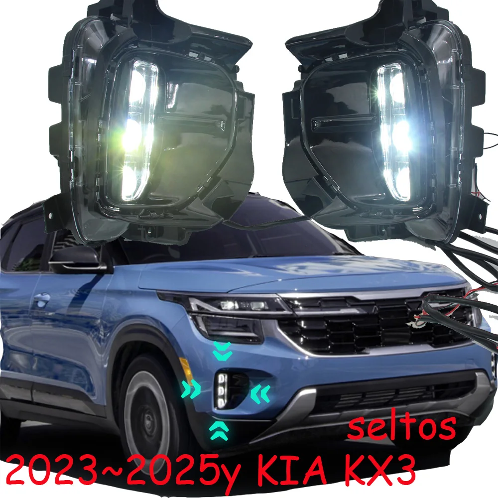 

2023~2025y car bumper seltos headlight for Kia KX3 daytime light auto accessories LED headlight for Kia KX3 fog light