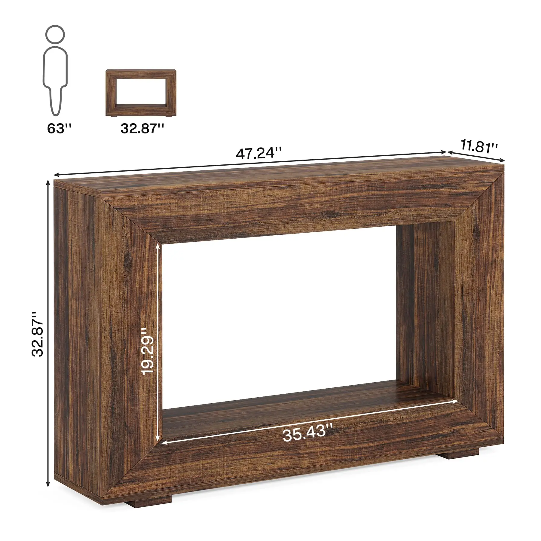 Tribesigns 47" Farmhouse Console Table with Storage, Industrial Hallway Sofa Table for Entryway, Living Room image 5