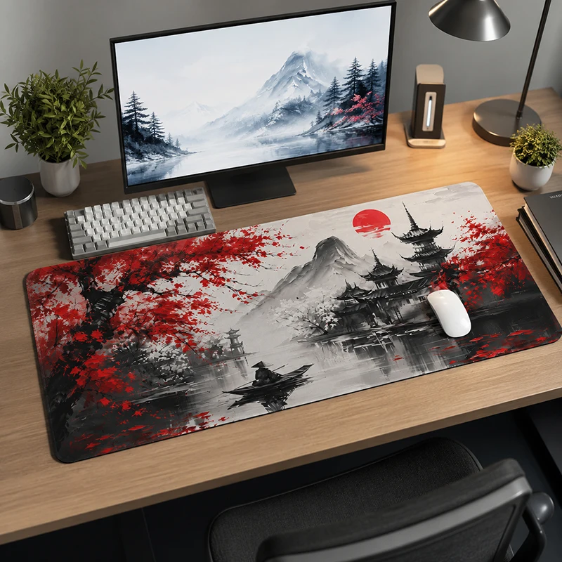 Mouse Pad Red Maple Mount Fuji Gaming printon demand Large Home New Mousepad XXL keyboard pad Soft Mouse Mats Desktop Mouse Pad
