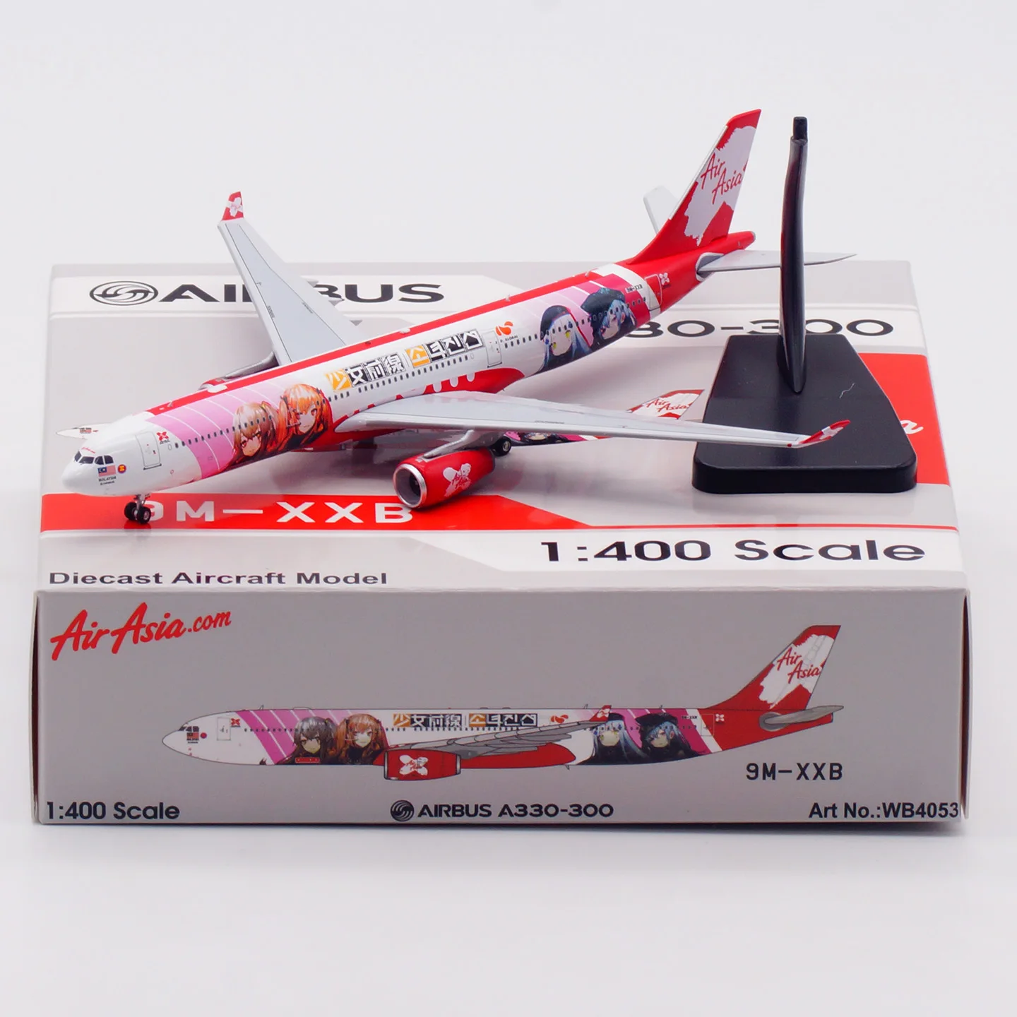 

WB4053 Alloy Collectible Plane Gift Aviation 1:400 1/400 AirAsia Airbus A330-300 Diecast Aircraft Jet Model 9M-XXB With Tractor