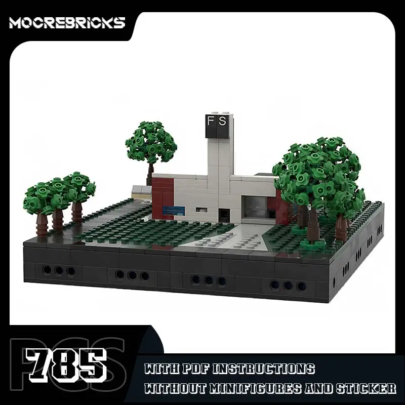 Modern Architecture Fire Station Model Building Blocks Hot Selling Streetscape DIY Assembly Mini Bricks Toy Children's Gift