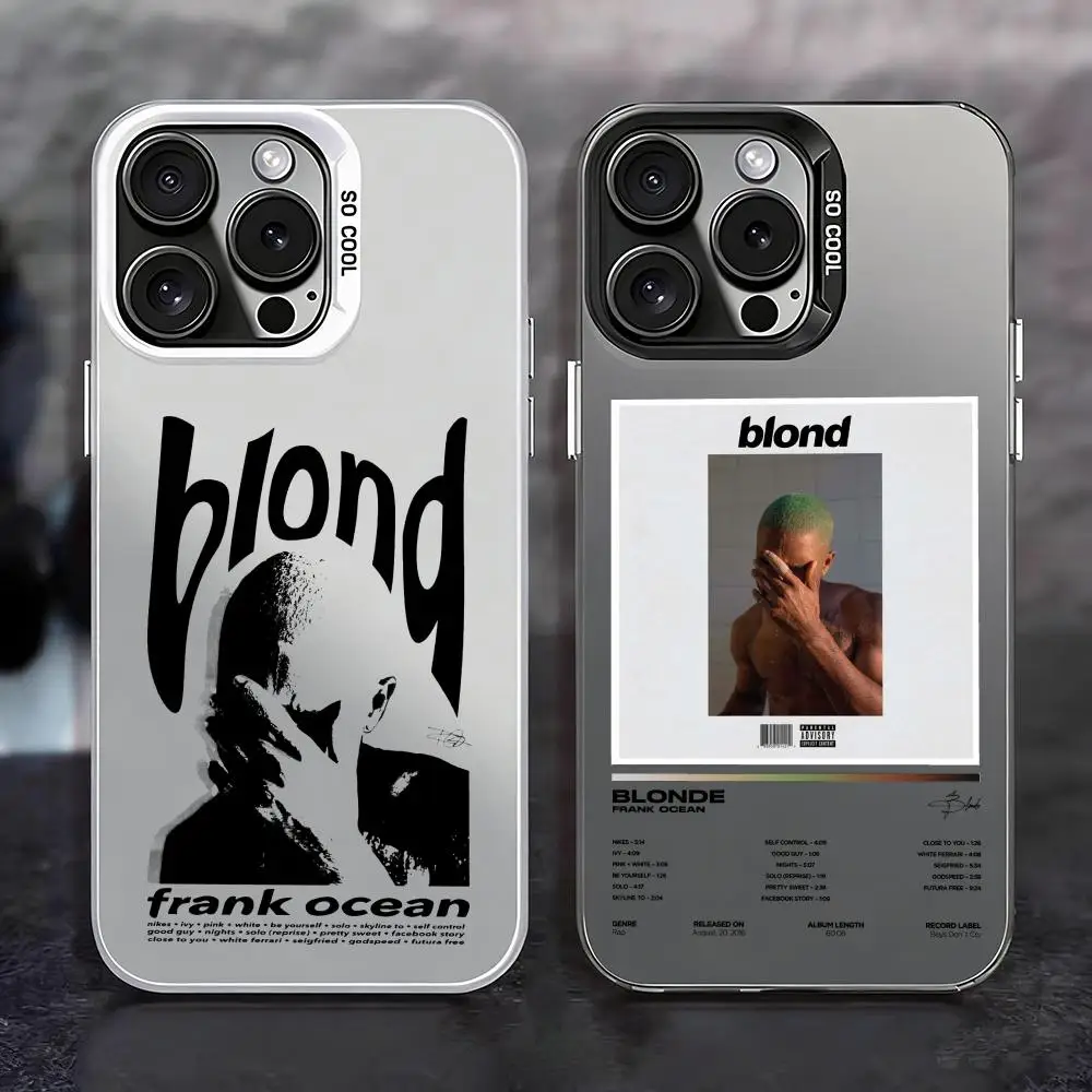 Phone Case Color Silver Case for iPhone 17 16 16e 15 14 13 12 11 Pro Max Plus Matte Shockproof Cover F-Frank Ocean