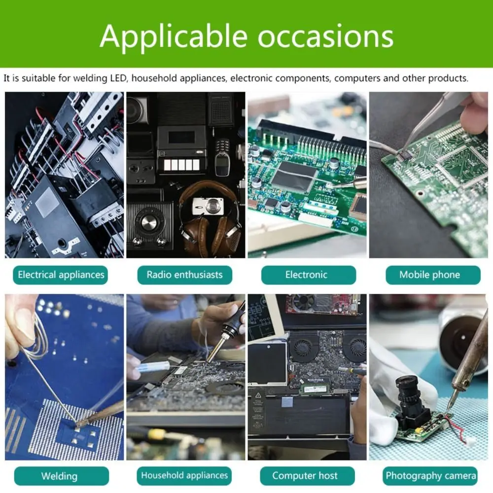 10 buah 10 buah kawat Solder 15g 0.8mm, alat perbaikan instrumen fluks Las perak lembar Solder tabung fluks aktivitas tinggi