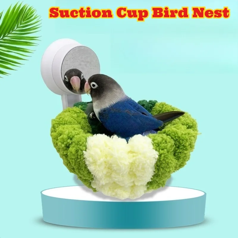 

Suction Cup Bird Nest Car Mount Fluffy Woven All Season Warm House Parrots Small Birds Pet Cage‌ Suitable All Four Seasons