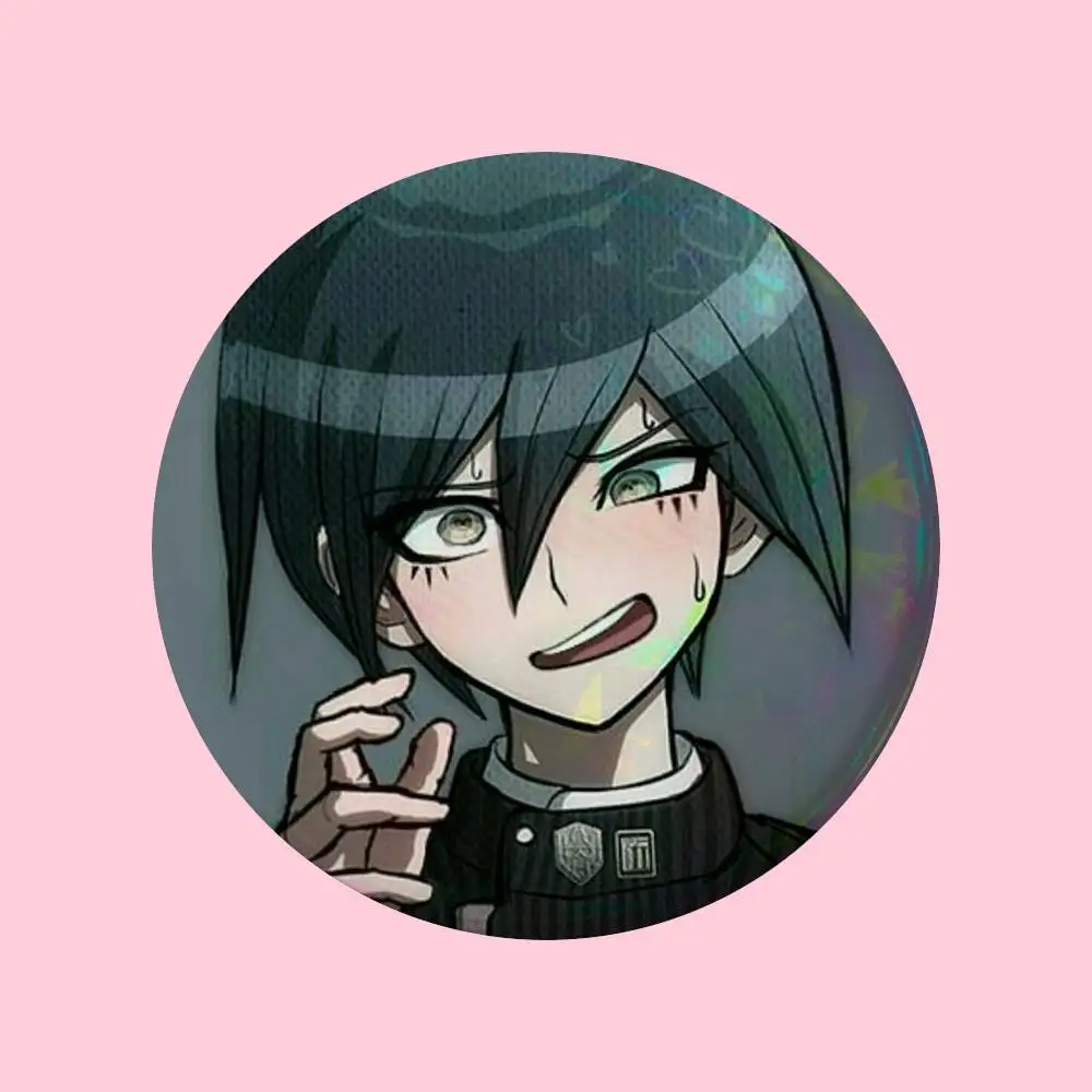 Coole H-Shuichi Saihara-W Abzeichen 25 32 44 58 75 mm Runde Cosplay-Pins Taschendekoration Fans Sammlerstücke Freunde Geschenke Brosche Souvenir – Detail 5