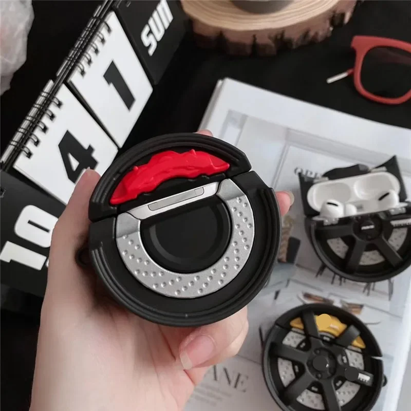 3D Car Brake Wheel Earphone Case for Airpods 4 2024 3 2 1 Airpods3 Pro 2 Silicone Soft Headphone Cover for Air Pods Pro2 Gen