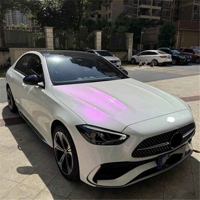 لآلئ PET عالية الجودة تتحول إلى اللون الأبيض إلى الأرجواني، تغيير لون فيلم التغليف لجسم السيارة