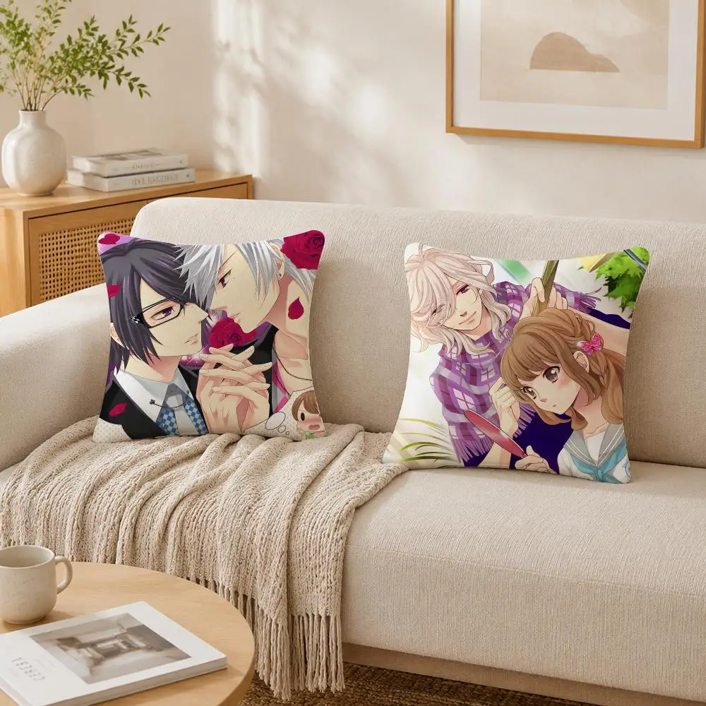 Anime B-Brothers-Conflict Cushion Cover Plush Decorative Pillow Case With Hidden Zipper Fashion Room Decor For Home
