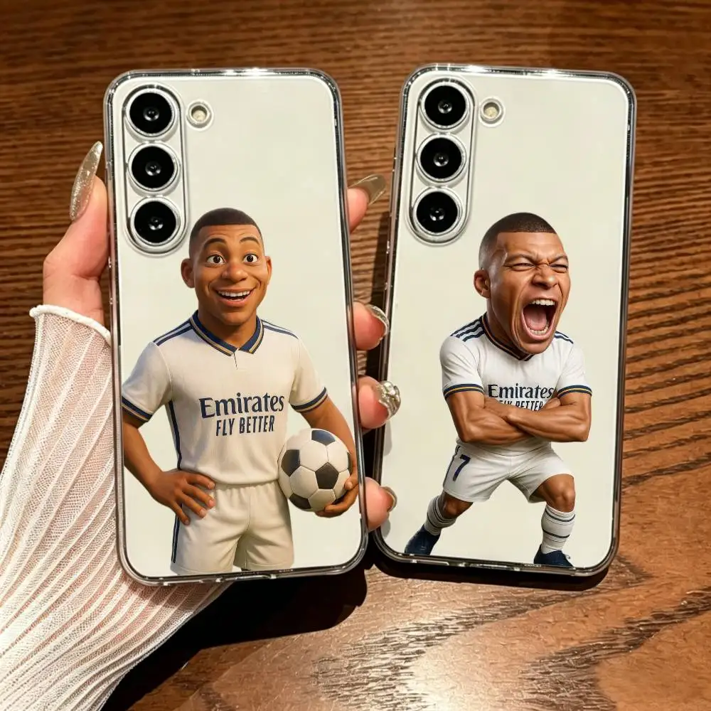 Football superstar Mbappe Shatterproof Transparent Printed Phone Case For Samsung Galaxy A73/A72/A71/A53/A52/A51/A22/A91/A80