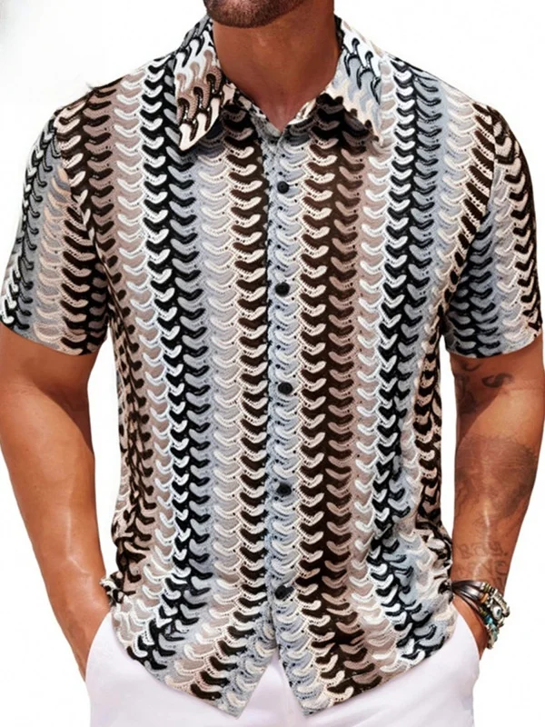 

Мужская летняя дышащая трикотажная полосатая сумка большого размера, свободная посадка, повседневная одежда из полиэстера