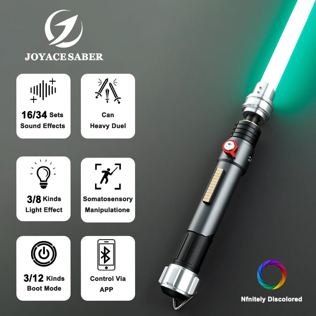 

JoyaceSaber Jedi Ezra Lightsaber Metal Handle Smooth Swing Pixel Light Sabers Heavy Dueling Laser Sword Cosplay Luminous Toys