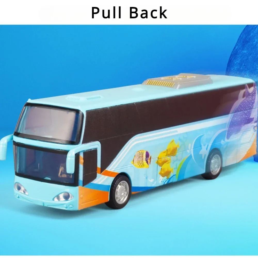 Jouet modèle de voiture en alliage Ocean Bus pour garçons, haute simulation, bus de passagers, porte pouvant ouvrir les côtes arrière, collection de jouets, cadeaux, 1/32