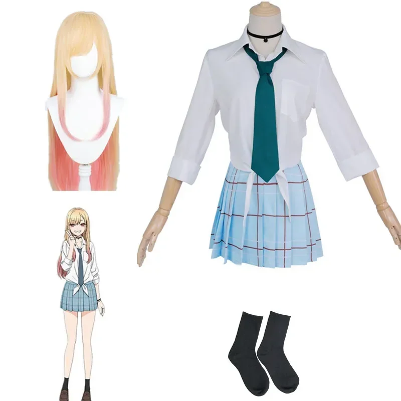 A Marin Kitagawa Cosplay My Dress Up Darling Costume JK School Uniform Skirt Outfits Halloween Carnival Suit