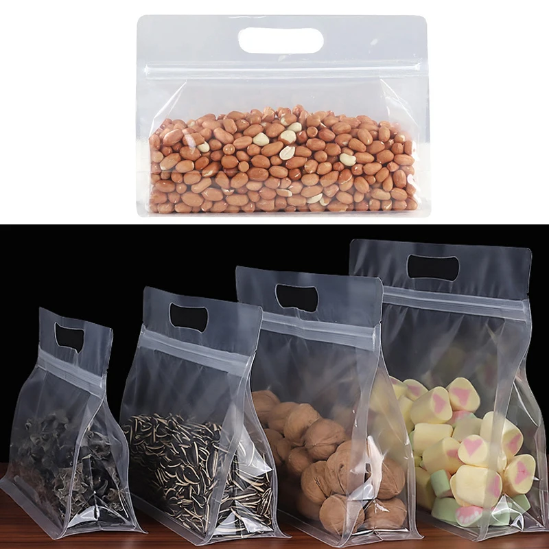 Reusable Airtight Food Storage Bags  Large Capacity Dry Food Clear Bags Extra Thick Leakproof Free Zipper Snack Freezer Bags