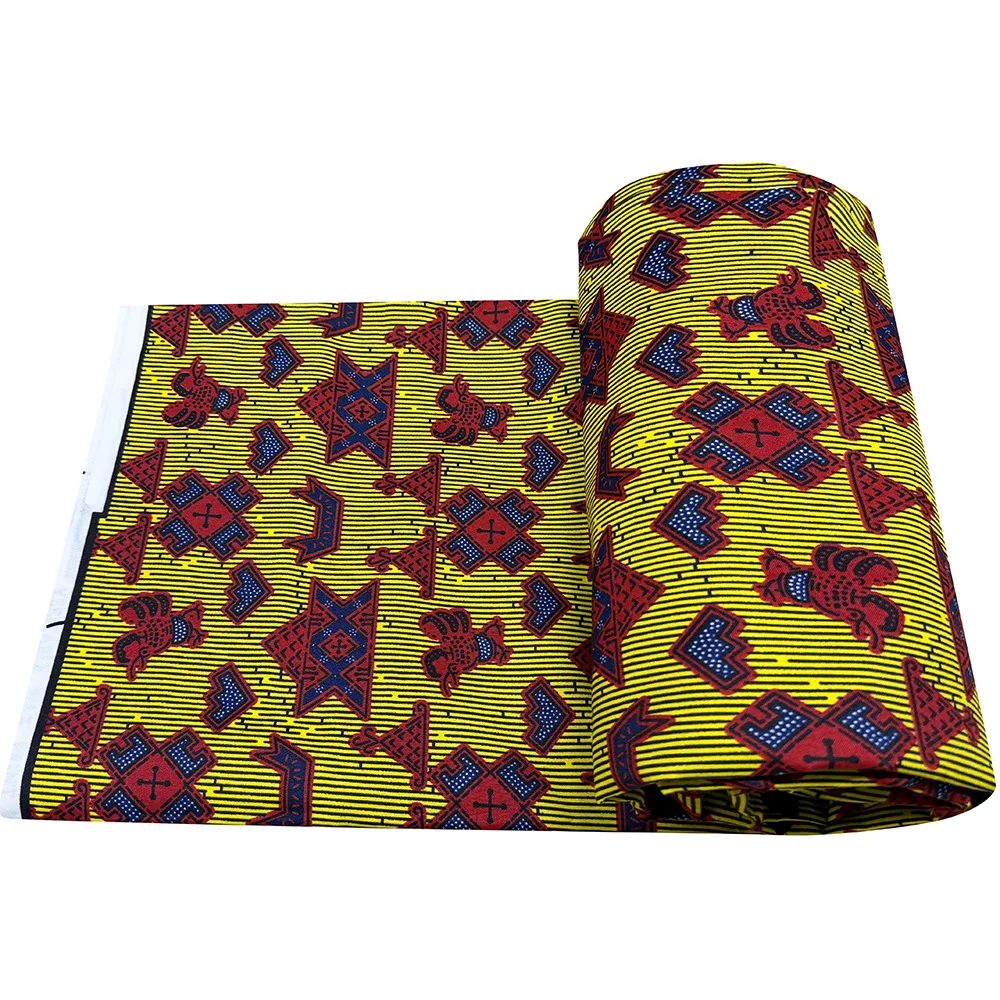 Vibrant African Ankara Fabric Dutch Super Wax 100% Polyester Garment Making Material