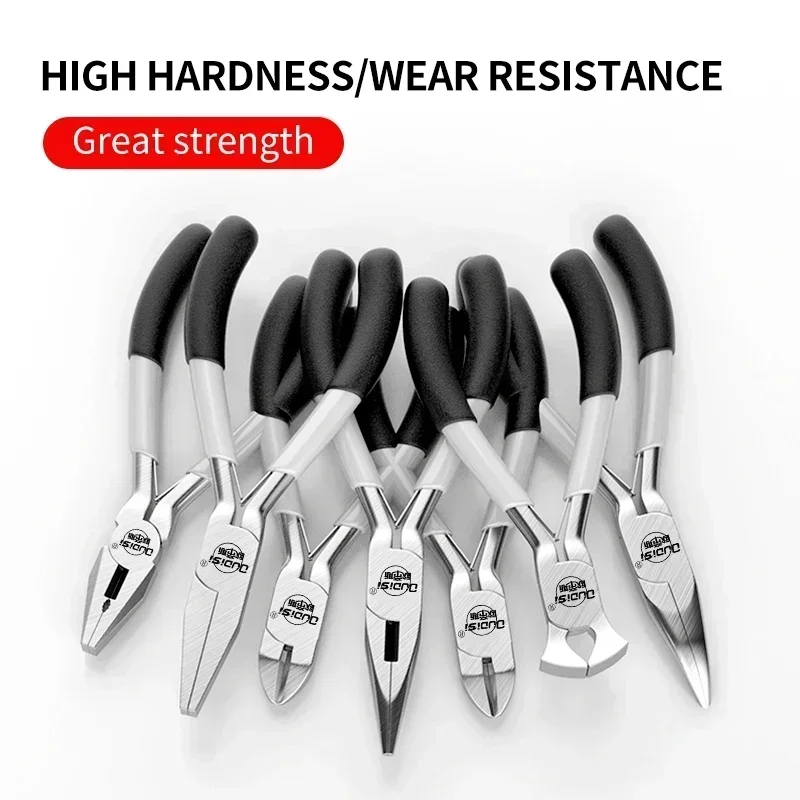 YLONDAO 8PCS Mini Jewelry Pliers Carbon Steel Jewelry Plier Sets Flat Nose / Sharp-Nose 5inch