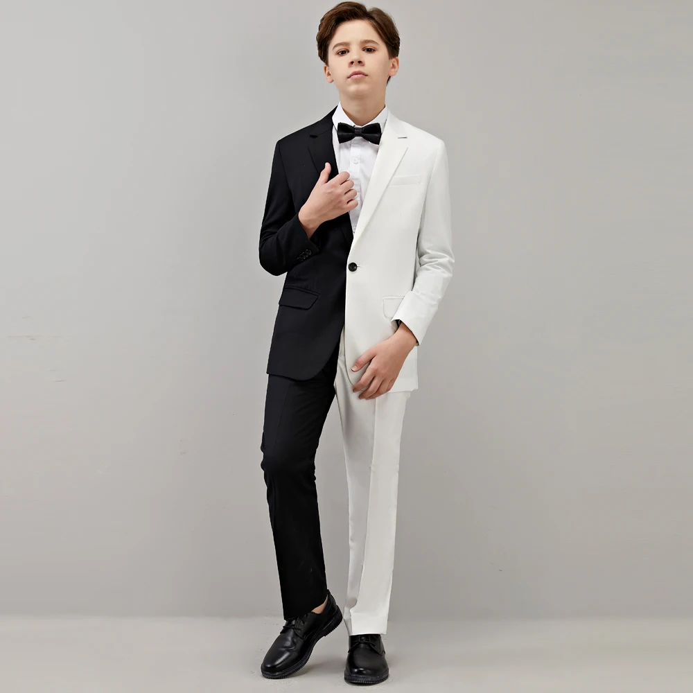 Boys Wedding Suit Children Stage Performance Formal Suit Flower Kids School Graduation Party Set Girl Piano Ceremony Costume 2PC