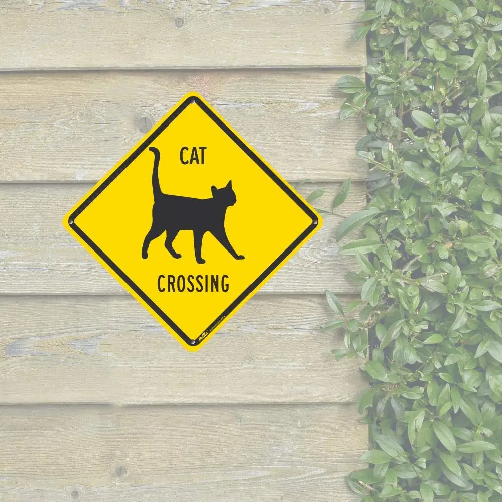 Funny Metal Warning Cat Crossing Tin Sign Wall Decor Man Cave Bar Kitten,Home Living Room Kitchen Cafe Bar Garage Wall Decor Art