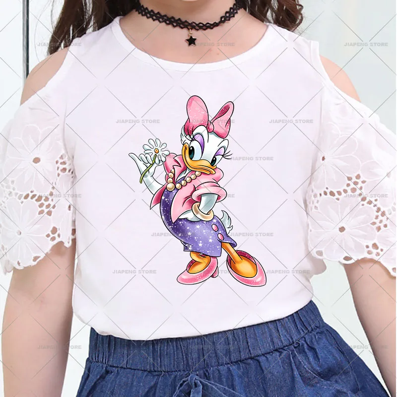 Daisy Duck Stickers for Clothes Disney Print Iron-on Transfers on Women Clothing Appliques Washable Patches on Bags Decor DIY