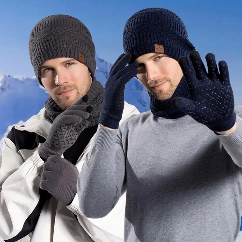 Ensemble de gants et écharpe en peluche avec protection des oreilles, coupe-vent pour la météo, cyclisme en plein air, hiver