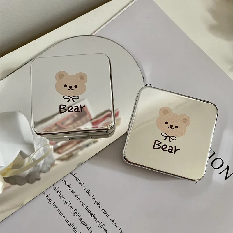 Korean Style Simple Contact Lens Case Portable Contact Lens Case Electroplate Bear Pattern