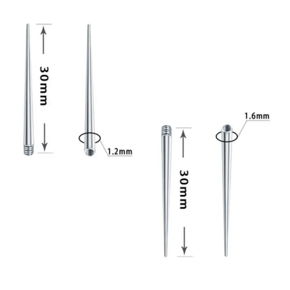 2PCS Internal & External Thread Steel Body Piercing Kit 14G (1.6mm) & 16G (1.2mm) Eyebrow Lip Ear Tongue Needle Tool