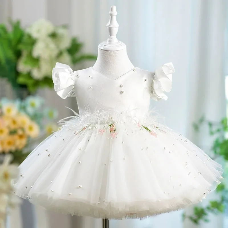 New Children's Princess Ball Gown Host's Piano Performance Wedding Birthday Party Dresses For Girls A4889 Bridesmaid Dresses