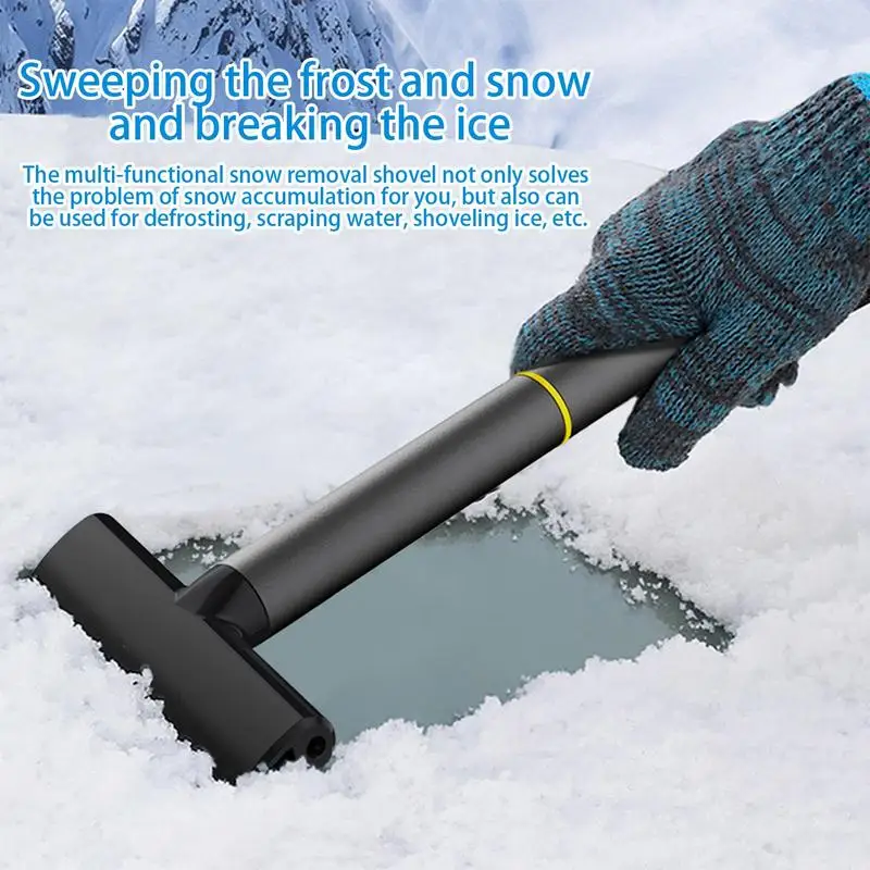 Car Ice Scraper Aluminum Alloy Windshield Snow Scraper Ergonomic Handle Winter Snow Shovels Gravel Removal Tool Car Snow Shovel