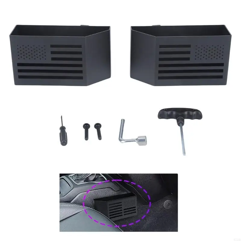 M76E-Konsolenbereich-Aufbewahrungsbox, Tablett aus Karbonstahl mit schwarzem Finish für Telefone, Karten und kleine – Detail 9