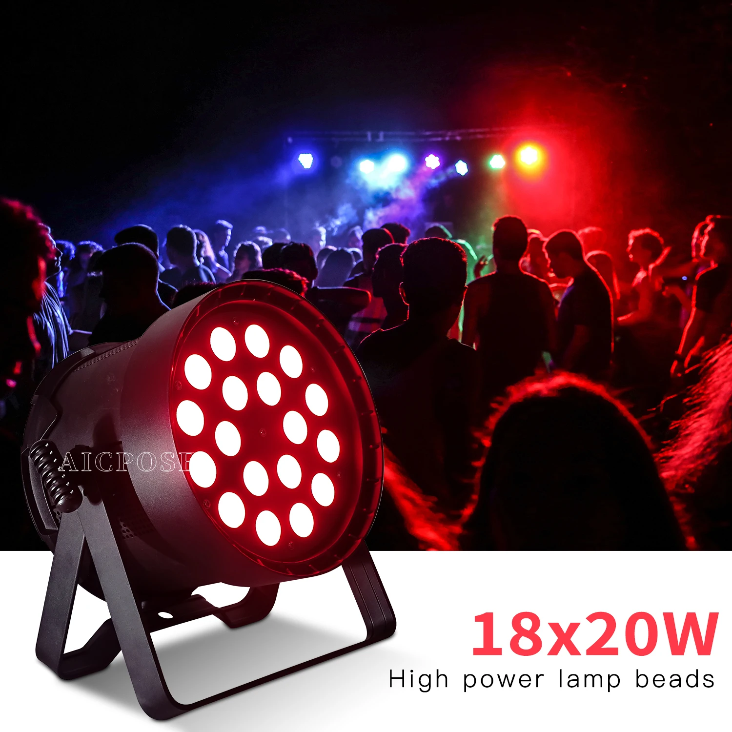 18x20W RGBW 4 in 1 LED Par Light High Power Lamp Bead Aluminum Stage Light DMX Control for DJ Disco Party Christmas Spotlight