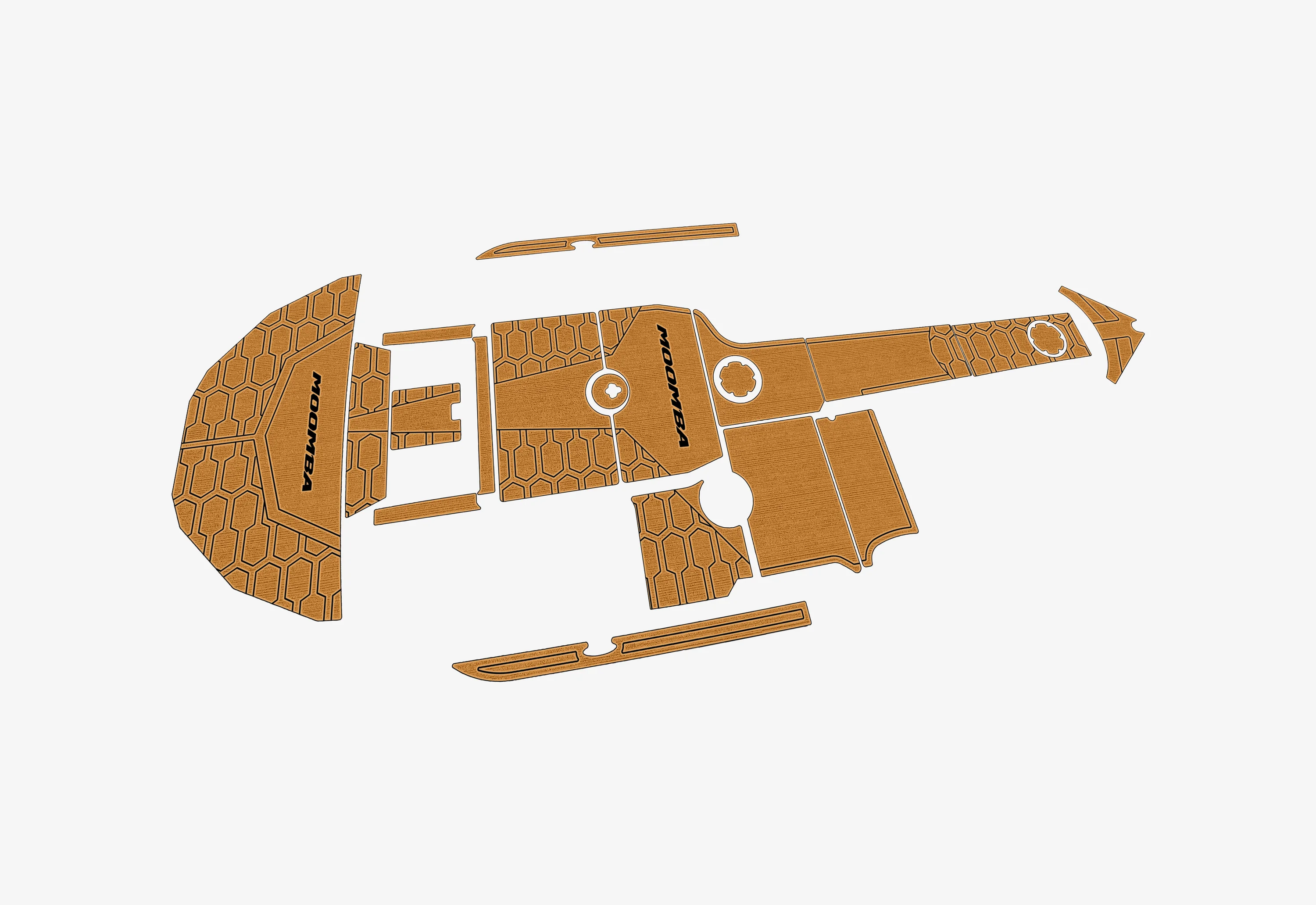 Non-Slip EVA Faux Teak Marine Mat Self-Adhesive 6mm Yacht Cockpit Pad for 2013-2015 Moomba Mobius LSV Decking Easy Install