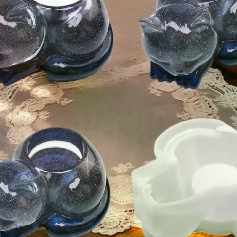 

Sleeping Cat Memorial Silicone Mold For Resin Cat Candle Holder Animal Keepsake Sympathy Gift