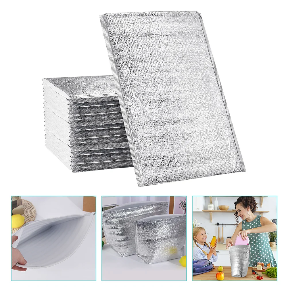 

25 Pcs Aluminum Foil Insulation Bags 3mm Thick Multi Function Food Storage Pouches Household Thermal Suitable for Camping