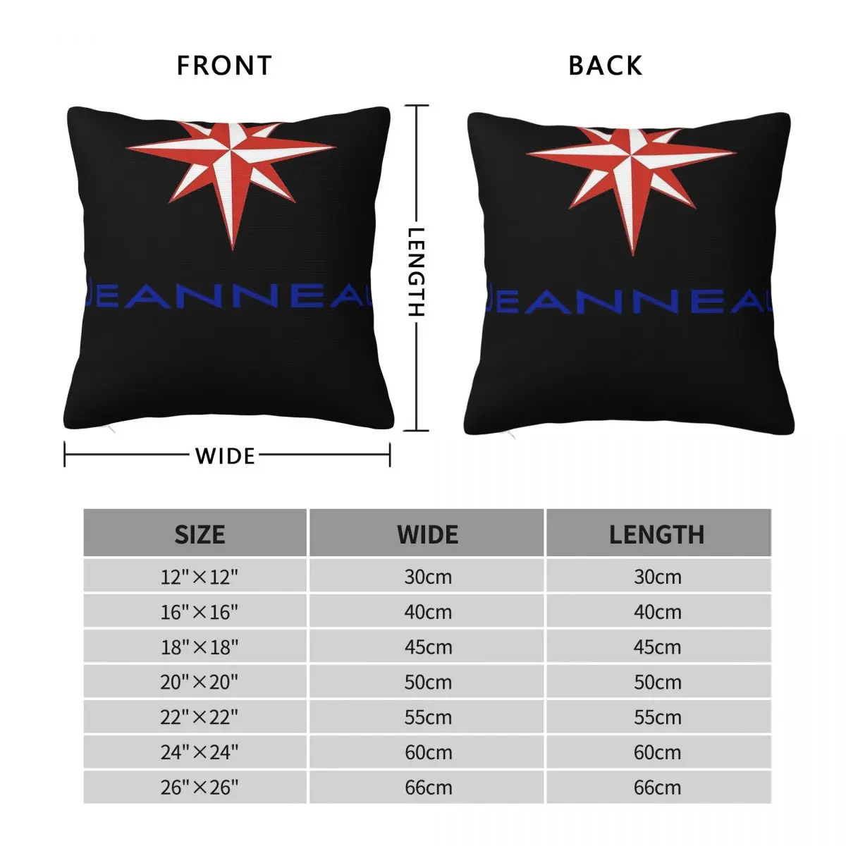 Jeanneau Yachts Star Square Pillowcase Polyester Linen Velvet Pattern Zip Decorative Car Cushion Cover