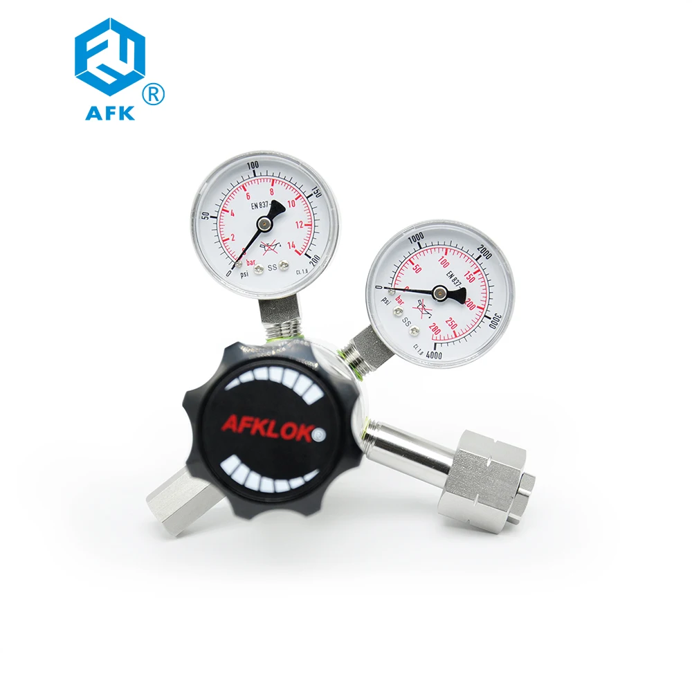 Argon Gas Dual Stage Pressure Regulator Stainless Steel Dual Gauge Nitrogen High Pressure Hydrogen Gas Pressure Regulator