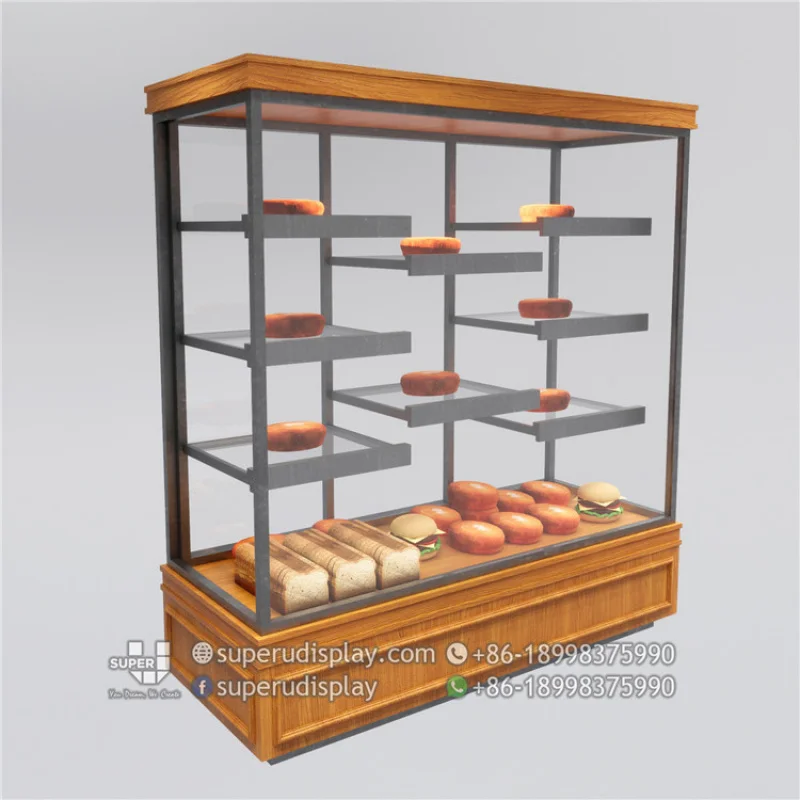 (Op Maat) Decoratie 3 Tier Brood Winkel Armatuur Display Planken Kast Bakkerij Brood Display Hout