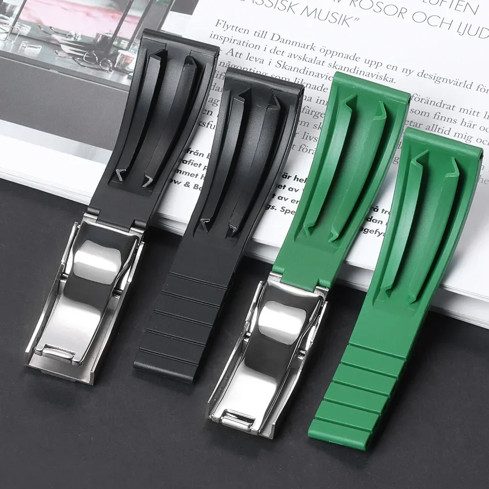 20mm Silicone Bracelet for Rolex Soft Waterproof Wristband Rubber Replacement Strap High Quality Belt Universal Men Women Band