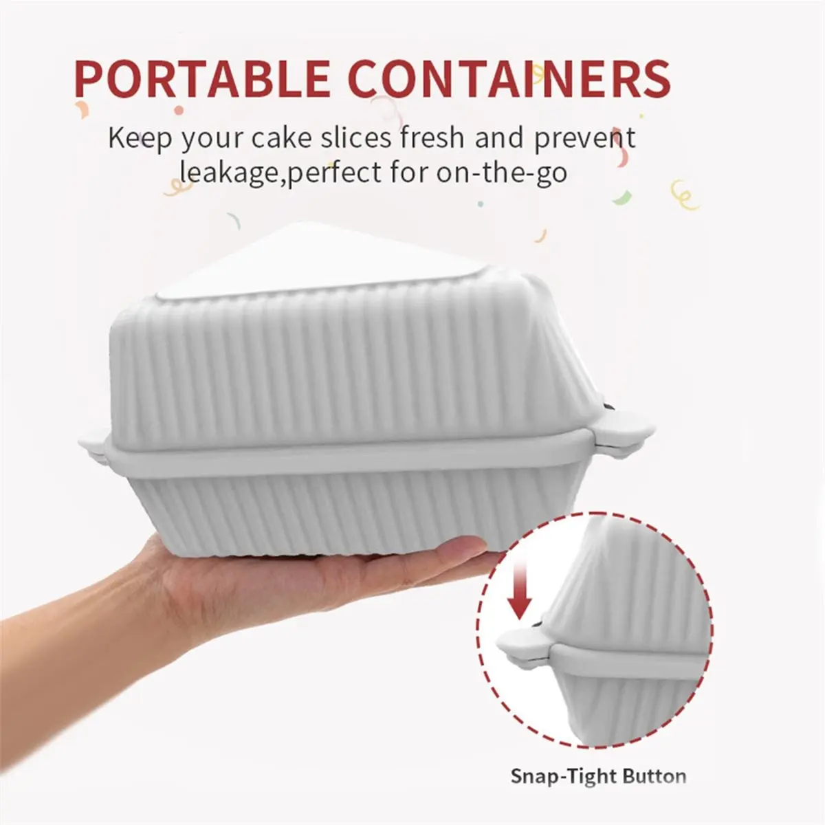 【AT48】 NEW 3PcsTriangular Silicone Cake Box, Mille Crepe Box, Sandwich, Reusable, Cake Packaging, Baking & Pastry Packaging Gray
