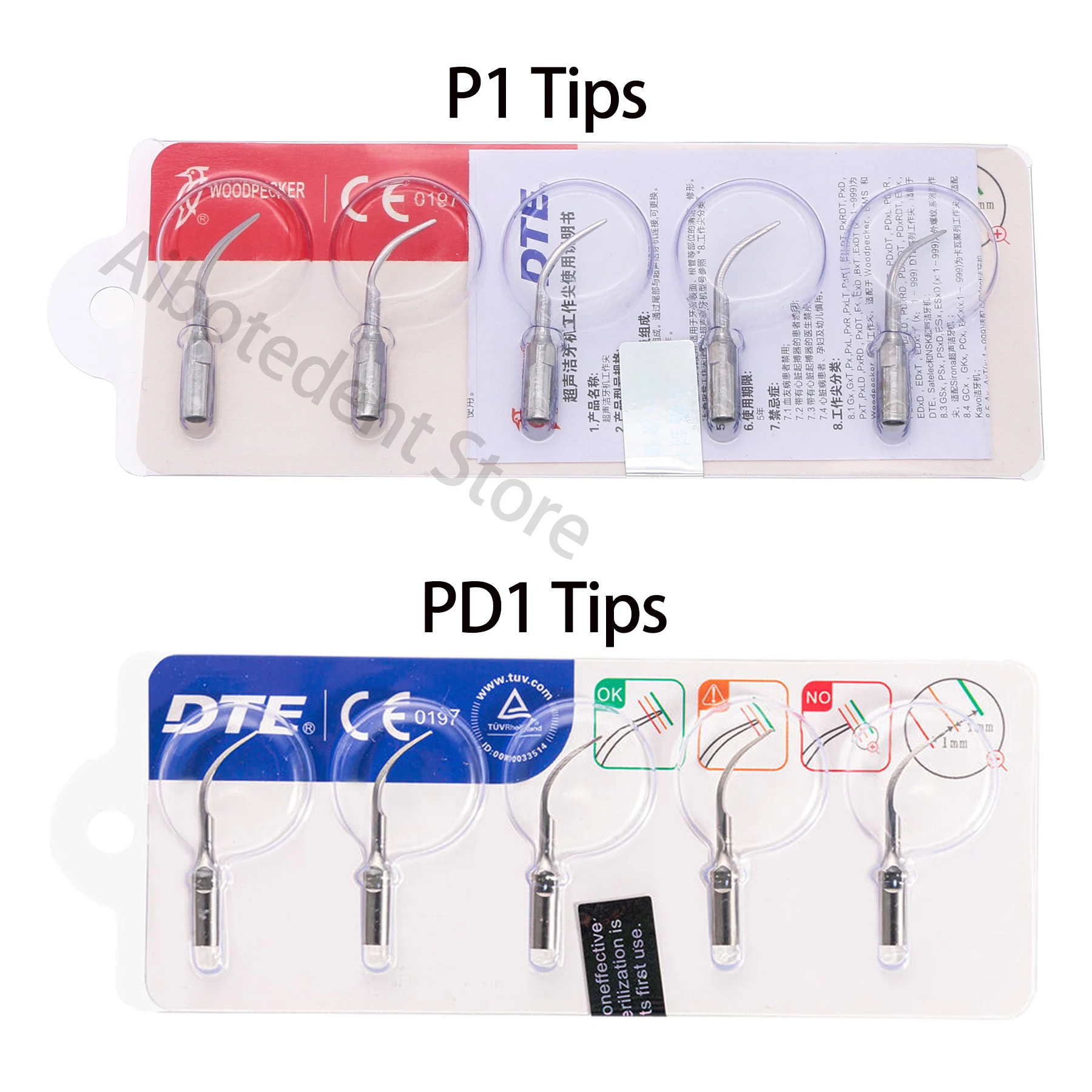 5 szt. Dzięcioł DTE Dental ultradźwiękowy skaler porady P1 PD1 do rękojeści SATELEC EMS