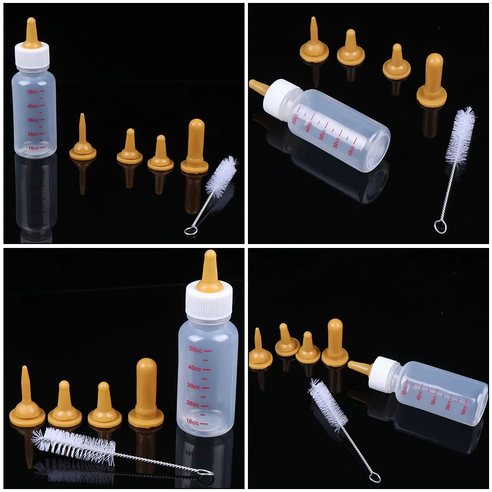 

1 Set Pet Nursing Set For Small Pets Puppy Kitten Rabbit Feeding Milk Bottle With Scale Pet Supplies Cat Feeding Bottle Kit