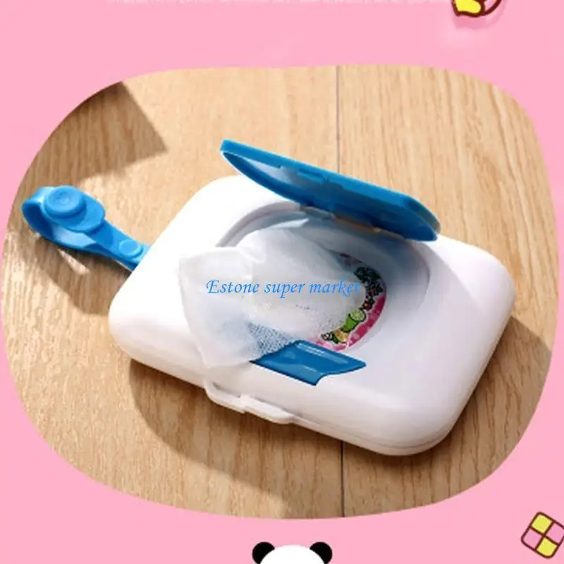 090B Travel Baby Wipe Dispenser Case Wet Wipes Storage Box with Convenient Handle Essential Travel Accessory for Diaper Bags